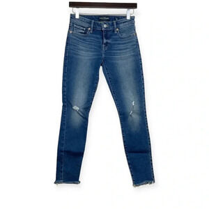 Lucky Brand Stella Skinny Ankle Distressed Raw Hem Jeans Size 25